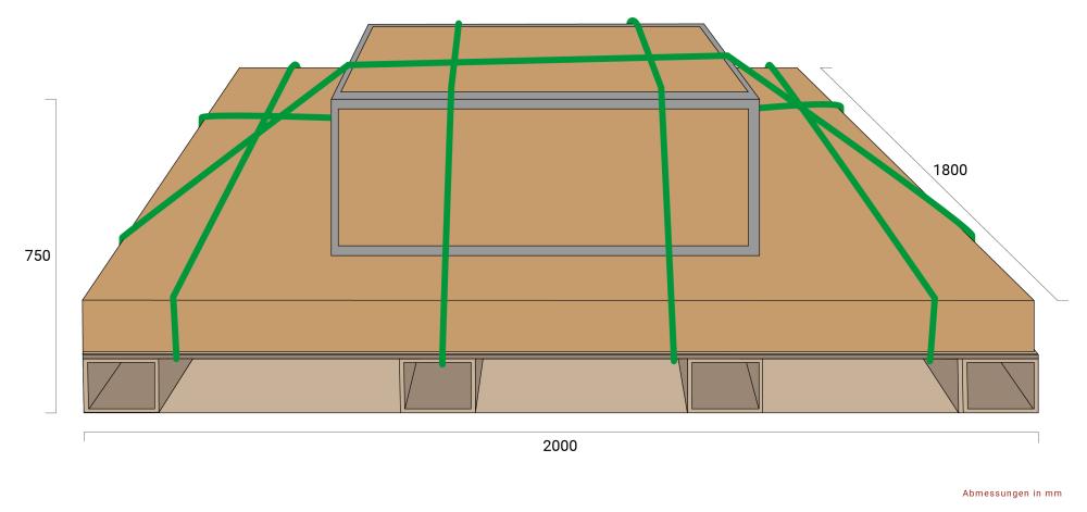 Verpackungsmaße Scherenhebebühne X40