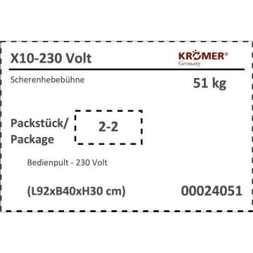 Scherenhebebühne label bedienpult