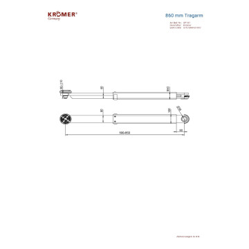 Tragarm für 1-Säulen Hebebühne