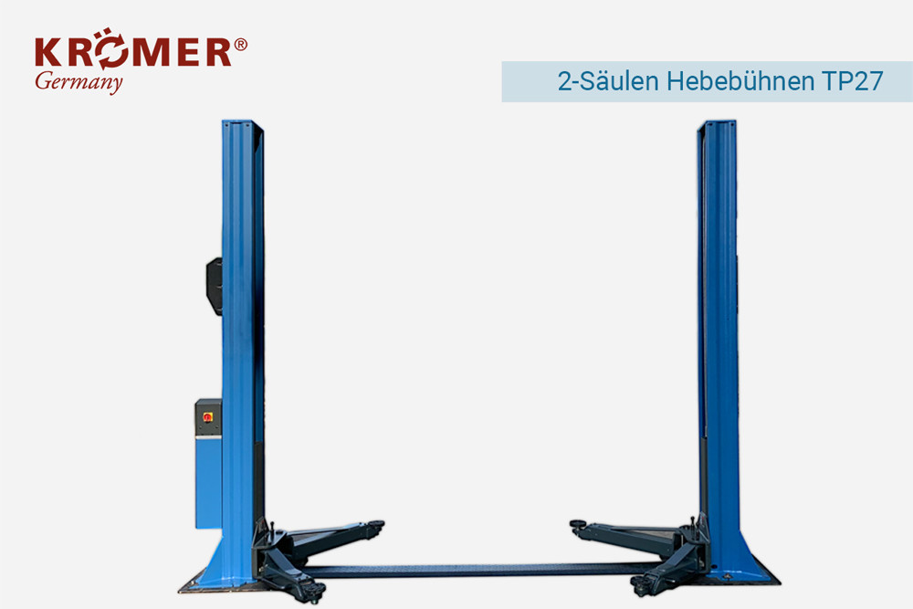 Hauptansicht der 2 Säulen Hebebühne Friedrich Krupp TP27 Hauptansicht der 2 Säulen Hebebühne Friedrich Krupp TP27